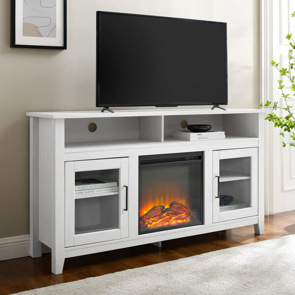 Wasatch Brushed White Fireplace TV Stand, image 3