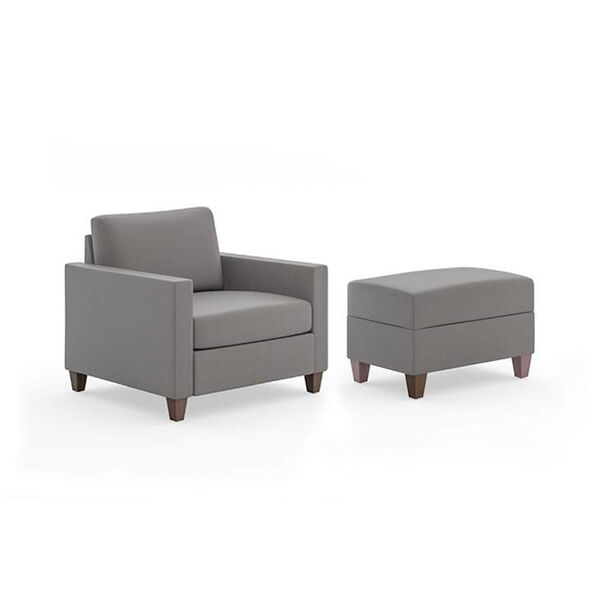 Dylan Gray Arm Chair and Ottoman Set, 2-Piece, image 1