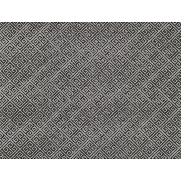 Silver and Black 27 In. x 27 Ft. Grecian Geometric Wallpaper, image 2