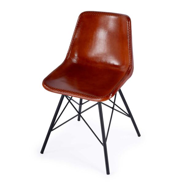 Inland Brown Leather Side Chair, image 1