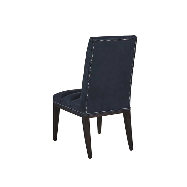 Zanzibar Black Blue Leather Side Chair, image 2