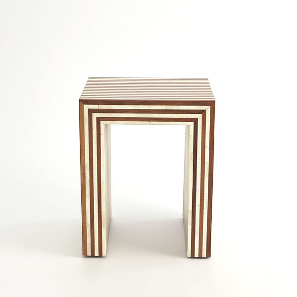 Sienna Small End Table in Walnut and Bone, image 1