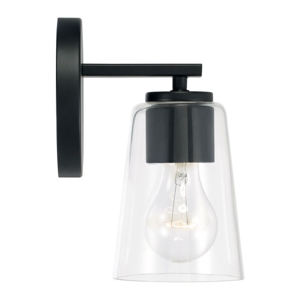 Portman Matte Black One-Light Sconce with Clear Glass, image 5