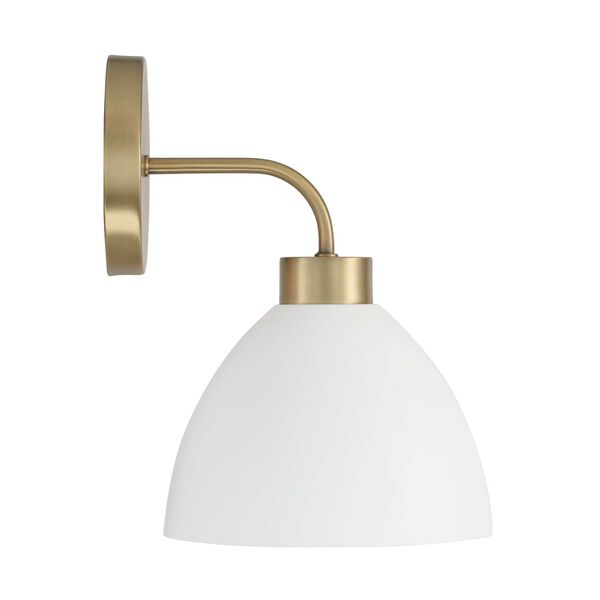 Ross Aged Brass and White One-Light Wall Sconce, image 5
