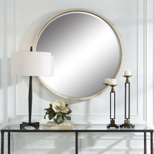 Ranchero Black and White Round Mirror, image 1