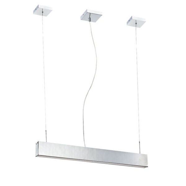 Anello Chrome One Light Small Convertible Pendant with Frosted White Shade, image 1