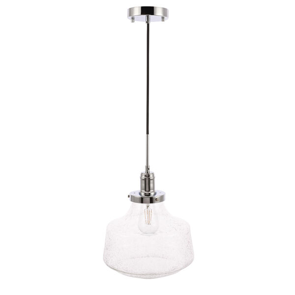 Lyle Chrome 11-Inch One-Light Pendant with Clear Seeded Glass, image 3