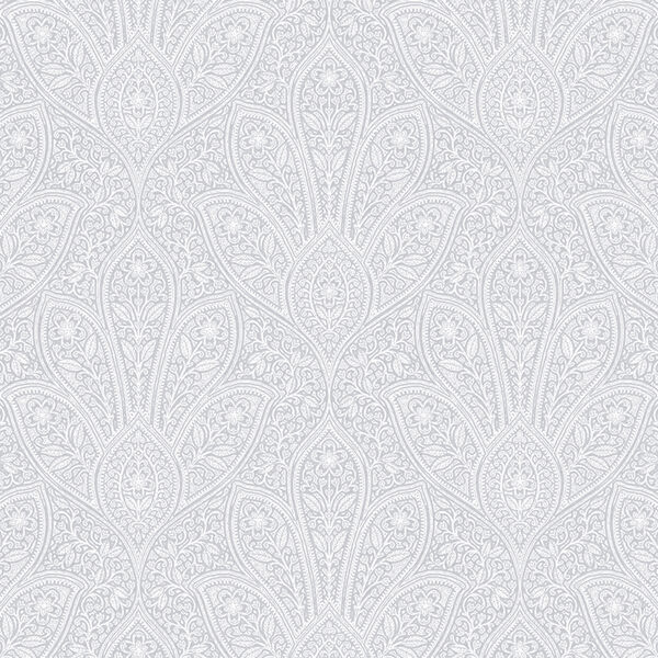Distressed Paisley Light Grey Wallpaper, image 1