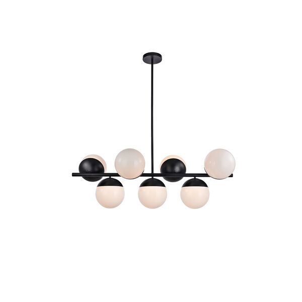 Eclipse Black and Frosted White 17-Inch Seven-Light Pendant, image 1