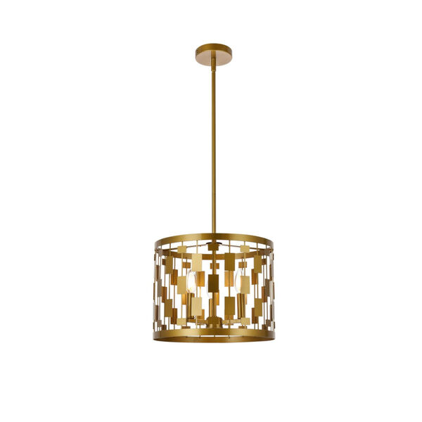 Levante Brass Three-Light Pendant, image 1