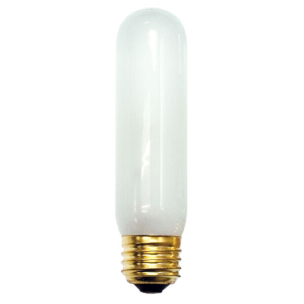 Pack of 25 Frost Incandescent T10 Standard Base Warm White 260 Lumens Light Bulbs, image 1