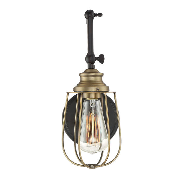 River Station Rubbed Bronze with Brass One-Light Wall Sconce, image 1