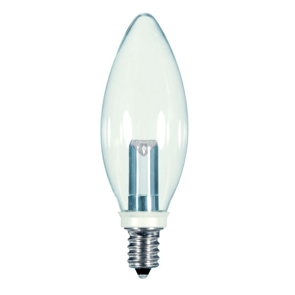 SATCO Clear LED BA9 1/2 1 Watt Candle LED Light Bulb with 2700K 25 Lumens 80 CRI and 360 Degrees Beam, image 1