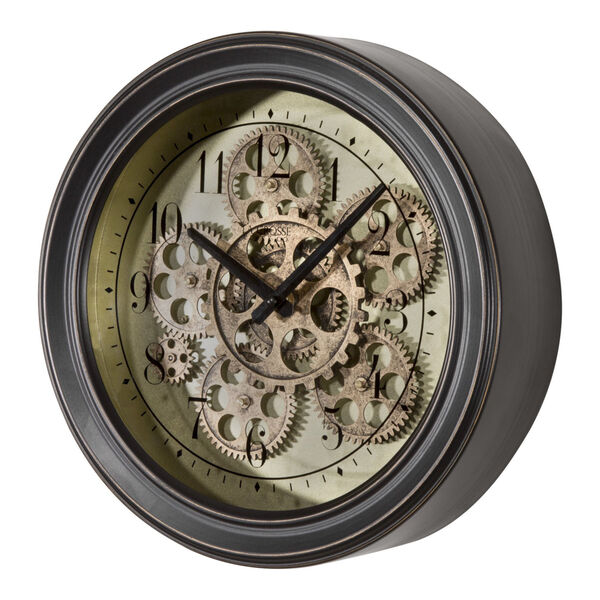 Oil Rubbed Bronze Metal Clock with Working Gears, image 2