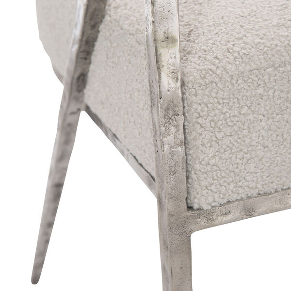 Torres Polished Stainless Steel and Beige Arm Chair, image 5