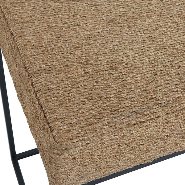 Laramie Natural and Black Rustic Rope Accent Table, image 6