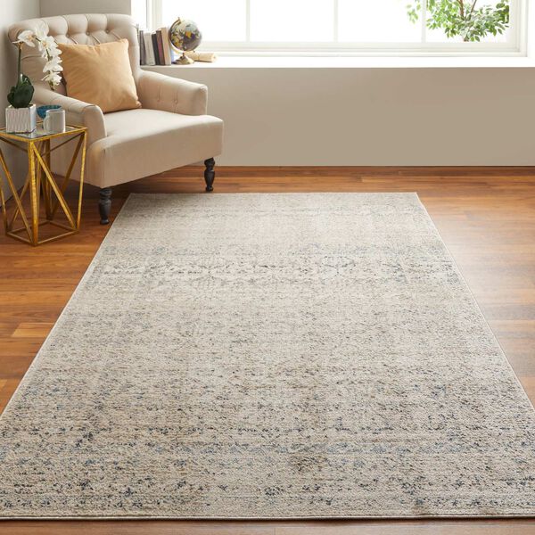 Camellia Natural Bordered Ivory Gray Area Rug, image 3