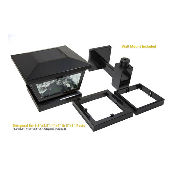 Black Fairmont LED Solar Powered Post Cap, image 6