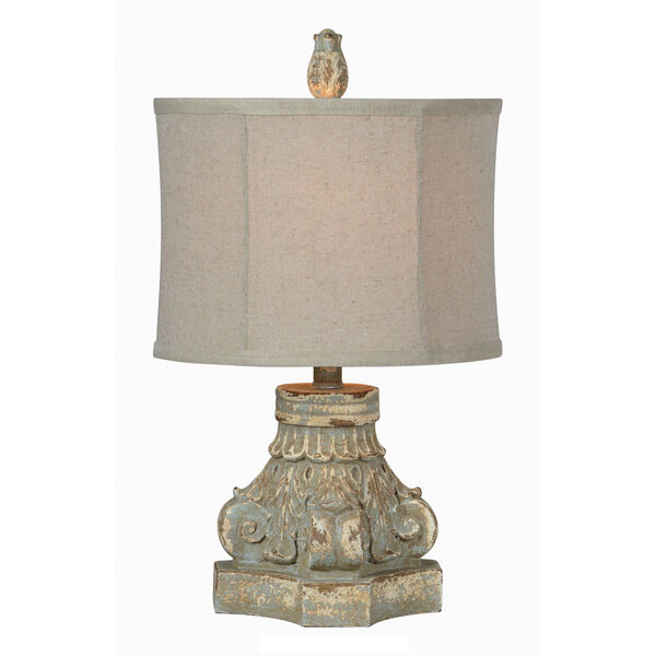 Roma Distressed Blue One-Light 21-Inch Table Lamp Set of Two, image 1