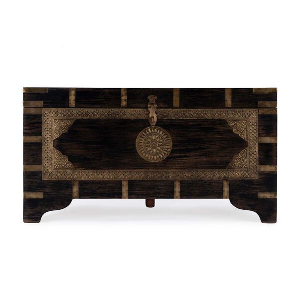 Nador Brass Inlay Storage Trunk Coffee Table, image 4