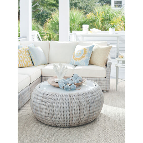 Seabrook Ivory, Taupe, and Gray Round Cocktail Table, image 2