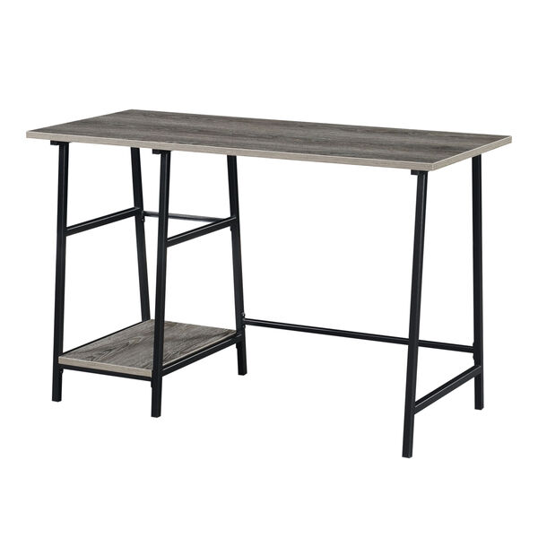 Design2Go Weathered Gray and Black Wood Metal Desk, image 5