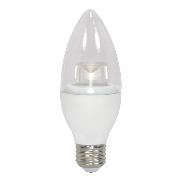 SATCO Clear LED B11 Medium 4.5 Watt Candle LED Light Bulb with 3000K 300 Lumens 80 CRI and 290 Degrees Beam, image 1