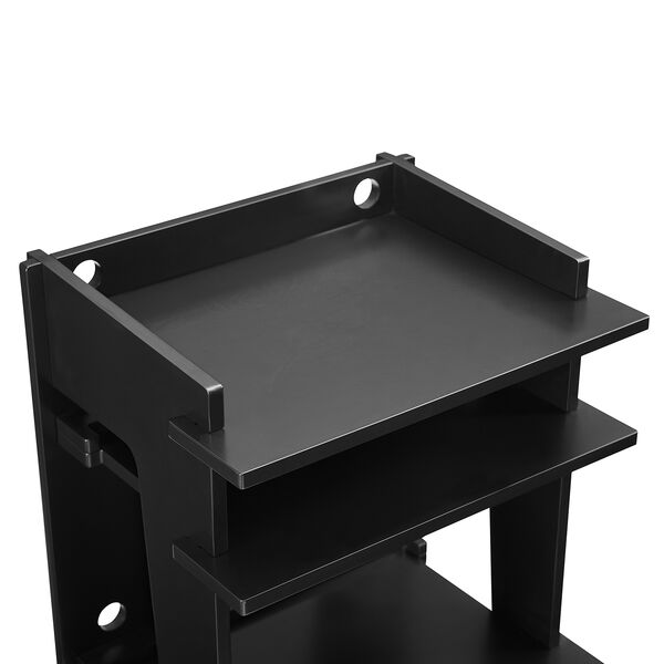 Soho Black Solid Hardwood and Veneer Turntable Stand, image 4