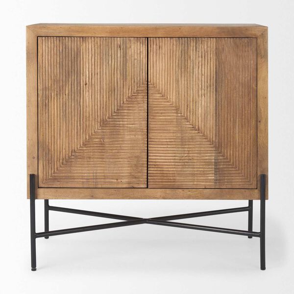 Cairo Brown Wood and Black Two Door Cabinet, image 2