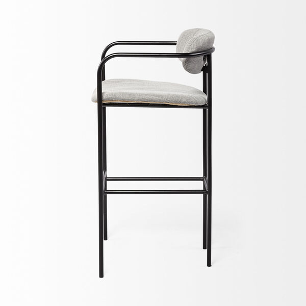Parker Gray and Black Bar Height Stool - (Open Box), image 3
