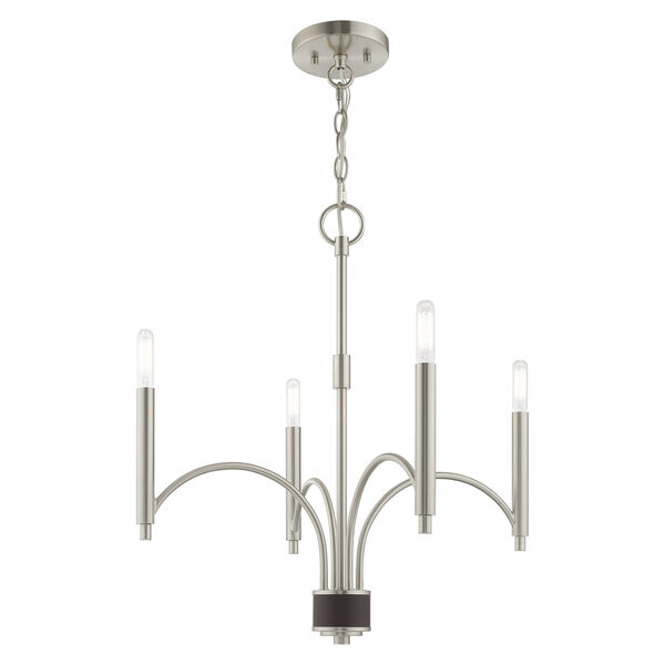Wisteria Brushed Nickel 20-Inch Four-Light Mini Chandelier, image 3