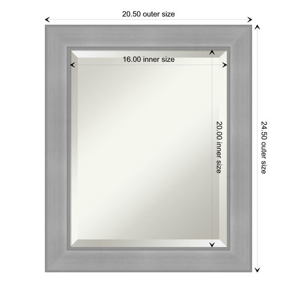 Vista Brushed Nickel 21W X 25H-Inch Bathroom Vanity Wall Mirror, image 6