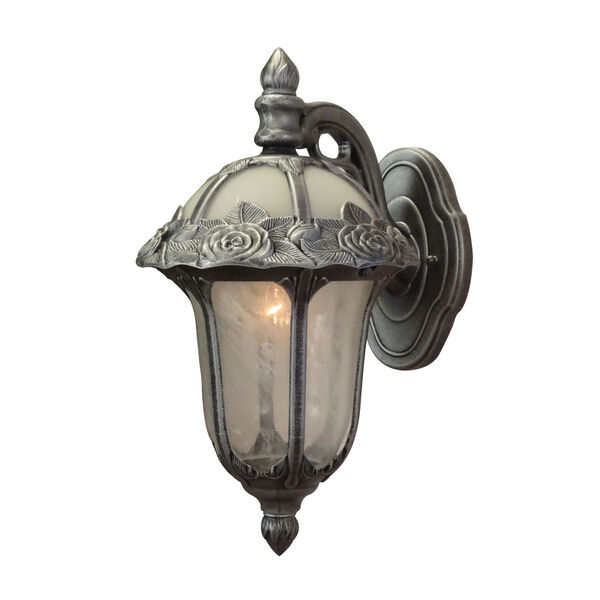 Rose Garden Swedish Silver Small Top Mount Light with Alabaster Glass, image 1