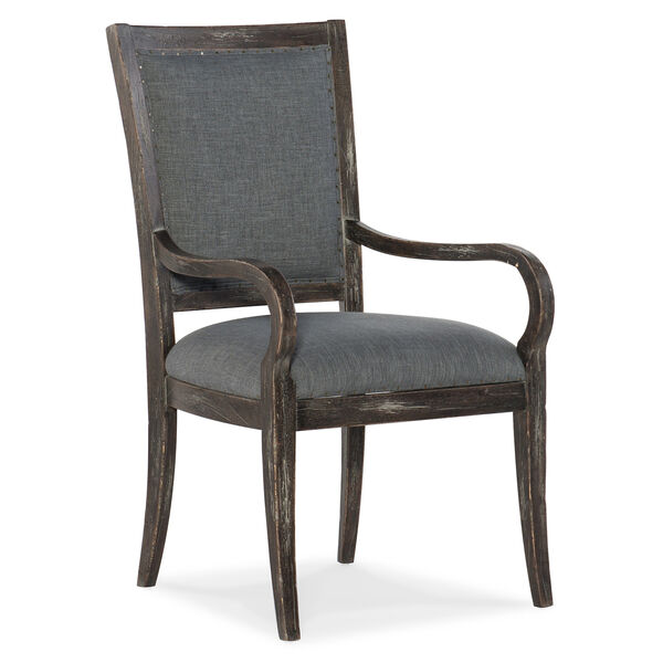 Beaumont Dark Wood Upholstered Arm Chair, image 1