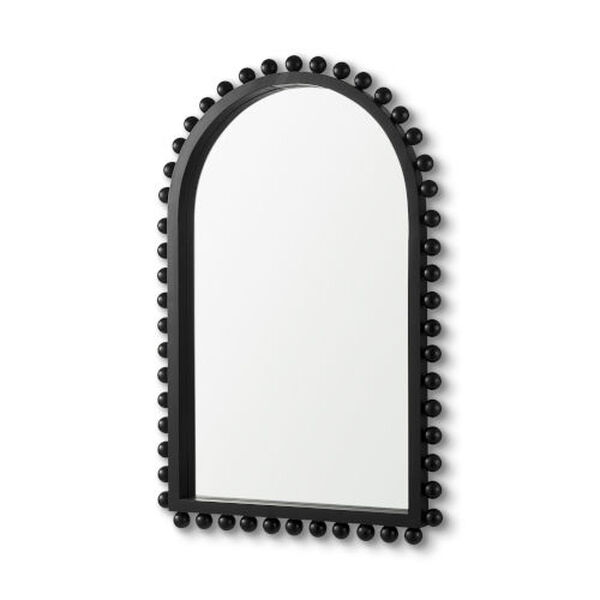Leeds Black 35-Inch x 23-Inch Wood Arch Frame Mirror, image 1