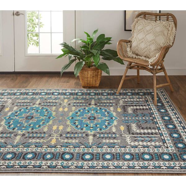 Foster Gray Blue Green Rectangular 6 Ft. 5 In. x 9 Ft. 6 In. Area Rug, image 4