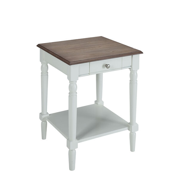French Country End Table with Drawer and Shelf, image 1