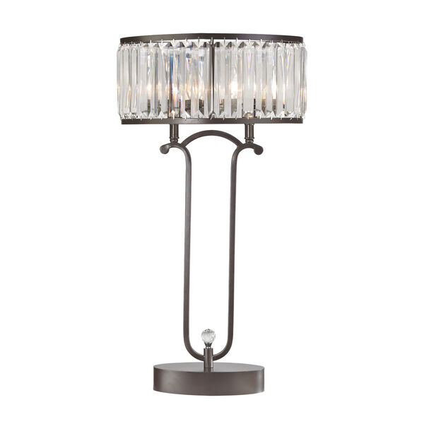 Rudolfo Bronze and Clear Two-Light Table Lamp, image 2