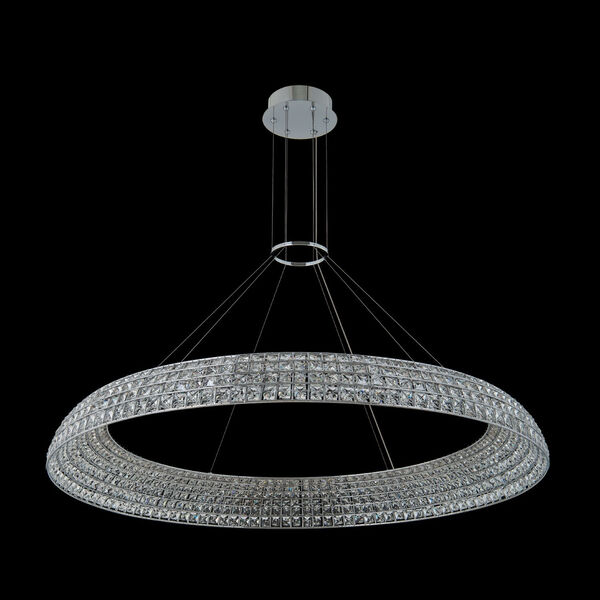 Nuvole Chrome 48-Inch LED Chandelier with Firenze Crystal, image 2