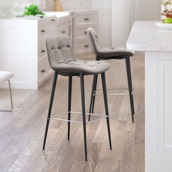 Tangiers Taupe and Black Bar Stool, Set of Two, image 2