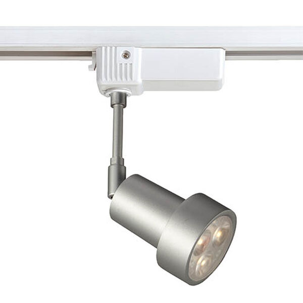 White 3-Watt LED 4-Inch Wide Line Voltage Track Lighting Head with Platinum Shade, image 1