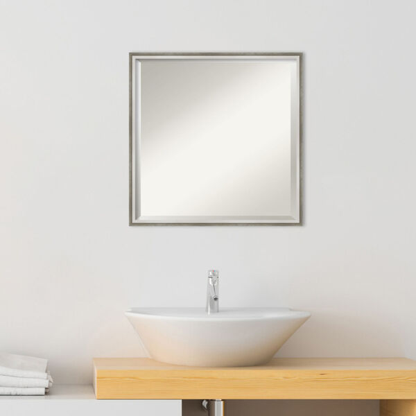 Lucie White and Silver 21W X 21H-Inch Bathroom Vanity Wall Mirror, image 3