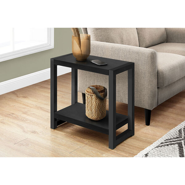 Black Two-Tier End Table, image 2