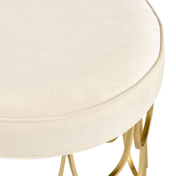 Sirene Beige and Off White Ottoman, image 2