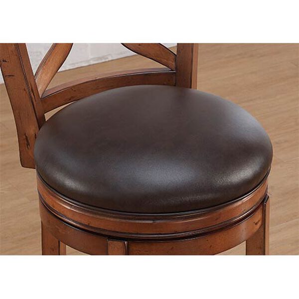 Provence Light Oak Counter Stool with Bourbon Bonded Leather Seat, image 4