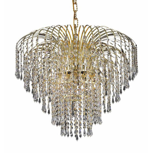 Falls Gold Six-Light 25-Inch Chandelier with Royal Cut Clear Crystal, image 1