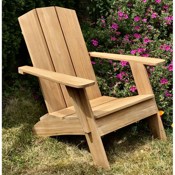 Bainbridge Natural Sand Teak  Outdoor Adirondack Chair, image 3