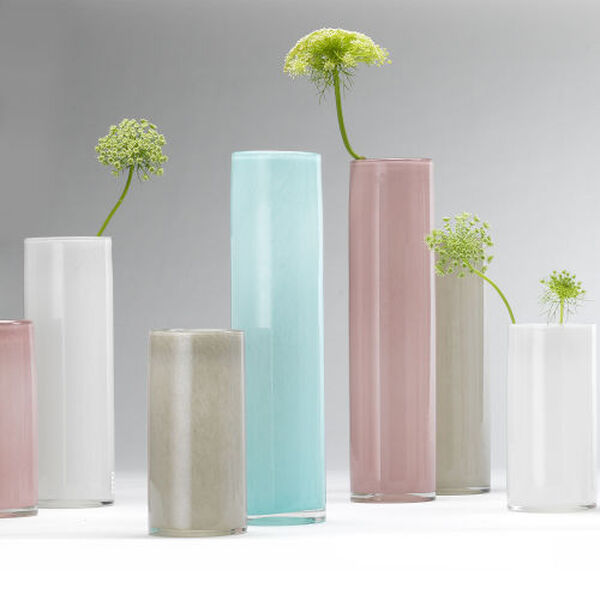 Gwendolyn White Hand Blown Vases Set of Three, image 4
