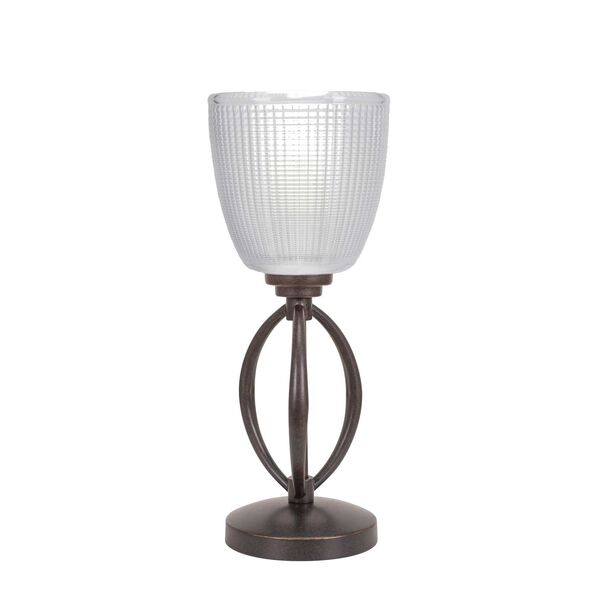 Marquise Dark Granite One-Light Table Lamp with Clear Dome Ribbed Glass, image 1