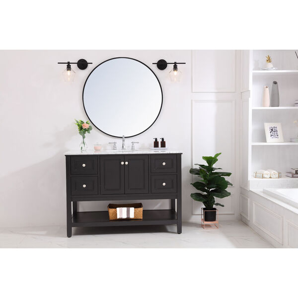 Gene Black 15-Inch One-Light Bath Vanity with Clear Glass, image 2